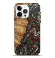 iPhone 15 Pro Max Wood+Resin Live Edge Phone Case - Donnie (Green, 722488)