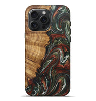 iPhone 16 Pro Max Wood+Resin Live Edge Phone Case - Donnie (Green, 722488)