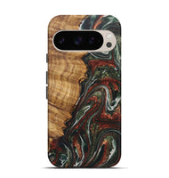 Pixel 9 Wood+Resin Live Edge Phone Case - Donnie (Green, 722488)