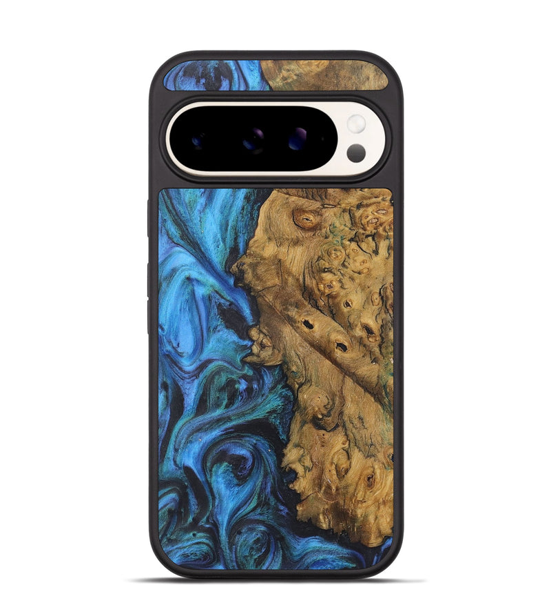 Pixel 9 Wood+Resin Phone Case - Addie (Blue, 722490)