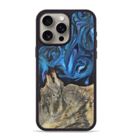 iPhone 15 Pro Max Wood+Resin Phone Case - Cleo (Blue, 722491)