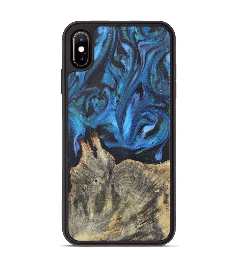 iPhone Xs Max Wood+Resin Phone Case - Cleo (Blue, 722491)