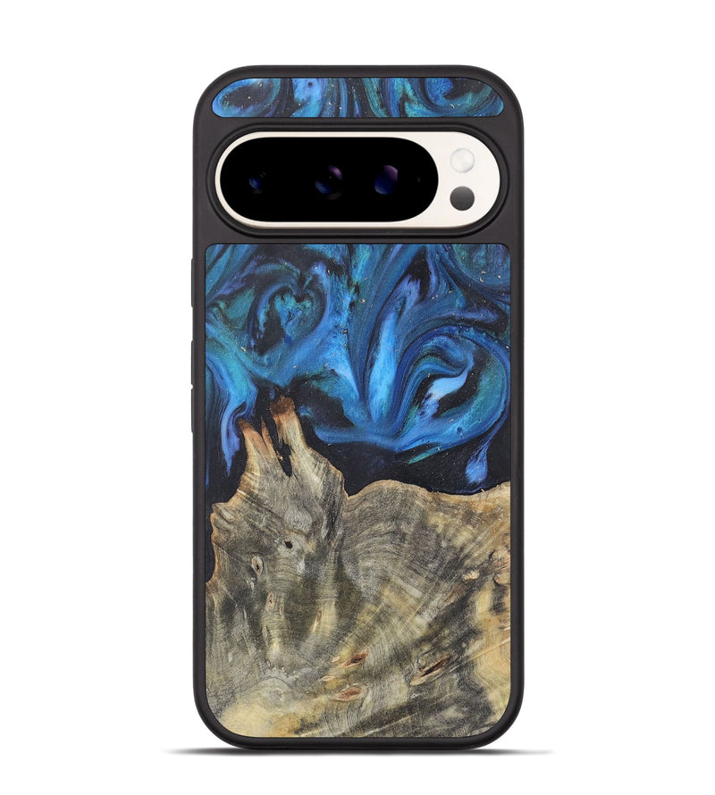 Pixel 9 Wood+Resin Phone Case - Cleo (Blue, 722491)