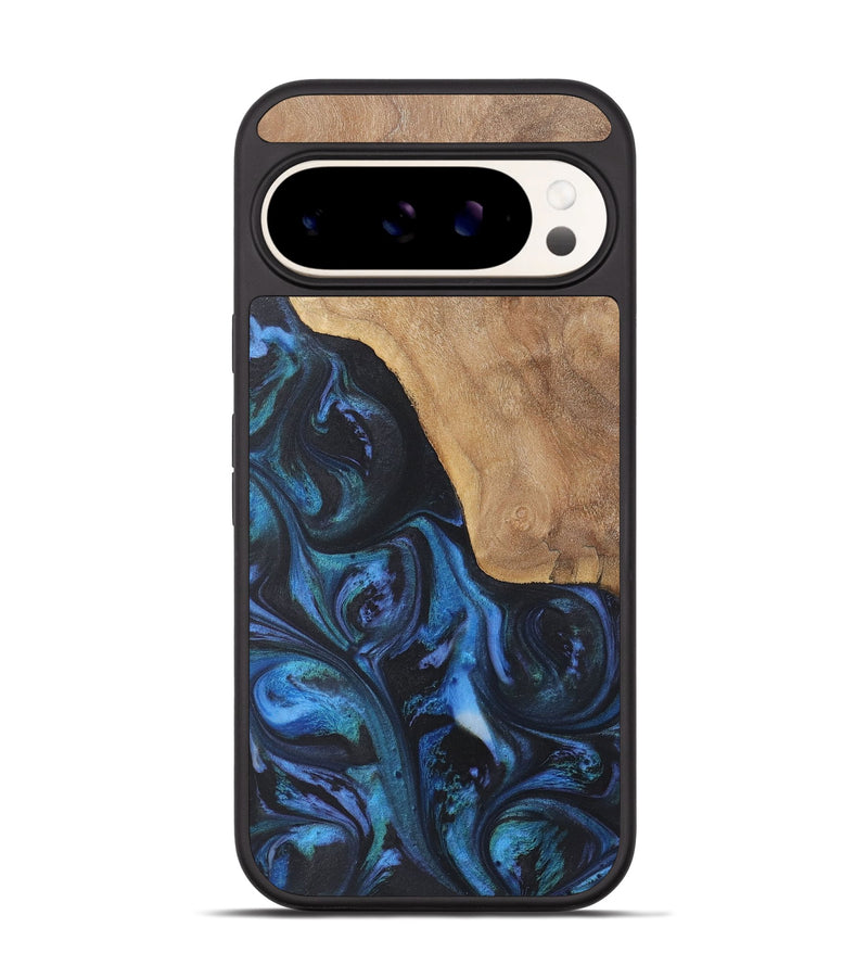 Pixel 9 Wood+Resin Phone Case - Anastasia (Blue, 722493)