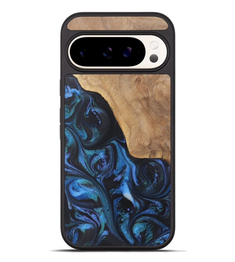 Pixel 9 Pro XL Wood+Resin Phone Case - Anastasia (Blue, 722493)