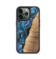 iPhone 13 Pro Wood+Resin Phone Case - Darin (Blue, 722495)