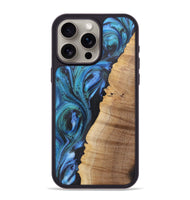 iPhone 15 Pro Max Wood+Resin Phone Case - Darin (Blue, 722495)