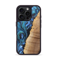 iPhone 16 Pro Wood+Resin Phone Case - Darin (Blue, 722495)