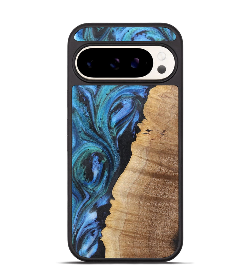 Pixel 9 Wood+Resin Phone Case - Darin (Blue, 722495)