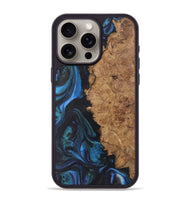 iPhone 15 Pro Max Wood+Resin Phone Case - Lois (Blue, 722496)