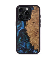 iPhone 16 Pro Wood+Resin Phone Case - Lois (Blue, 722496)