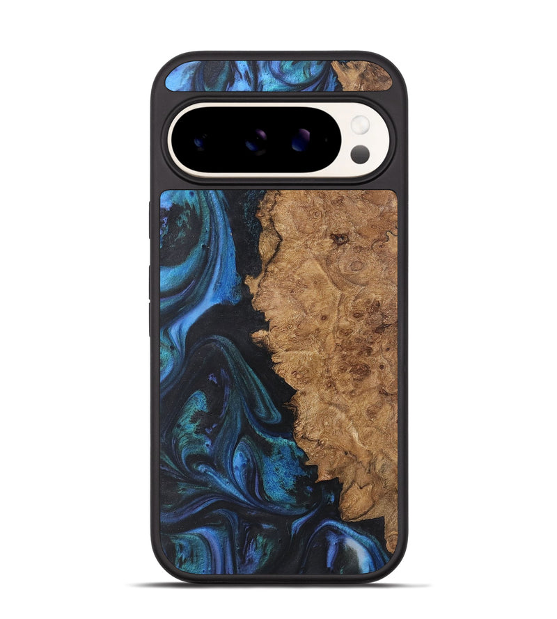 Pixel 9 Wood+Resin Phone Case - Lois (Blue, 722496)