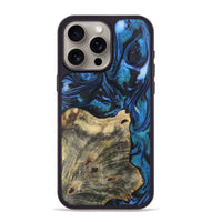 iPhone 15 Pro Max Wood+Resin Phone Case - Rowan (Blue, 722499)