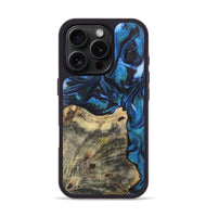 iPhone 16 Pro Wood+Resin Phone Case - Rowan (Blue, 722499)