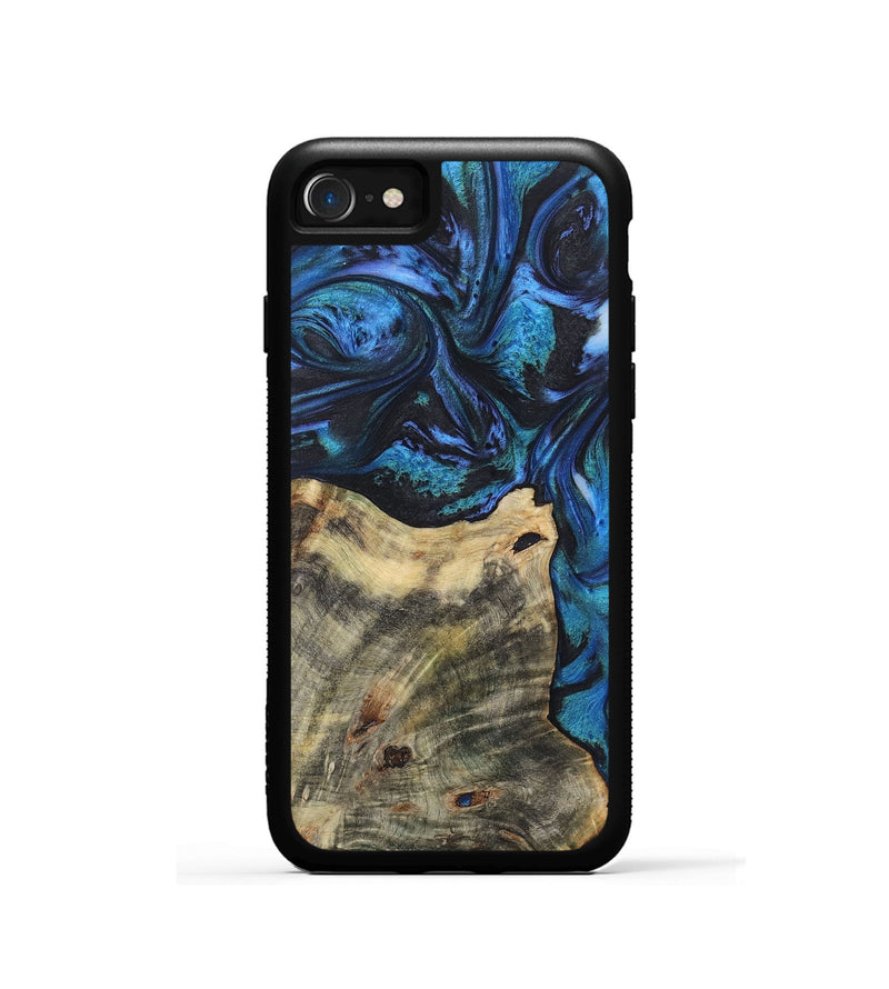 iPhone SE Wood+Resin Phone Case - Rowan (Blue, 722499)