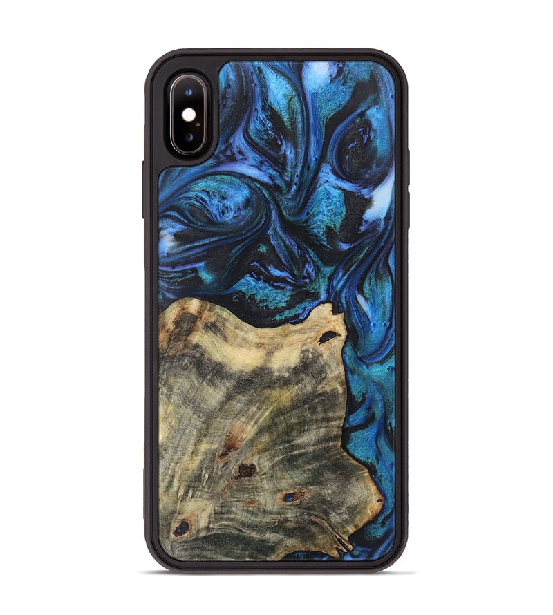 iPhone Xs Max Wood+Resin Phone Case - Rowan (Blue, 722499)