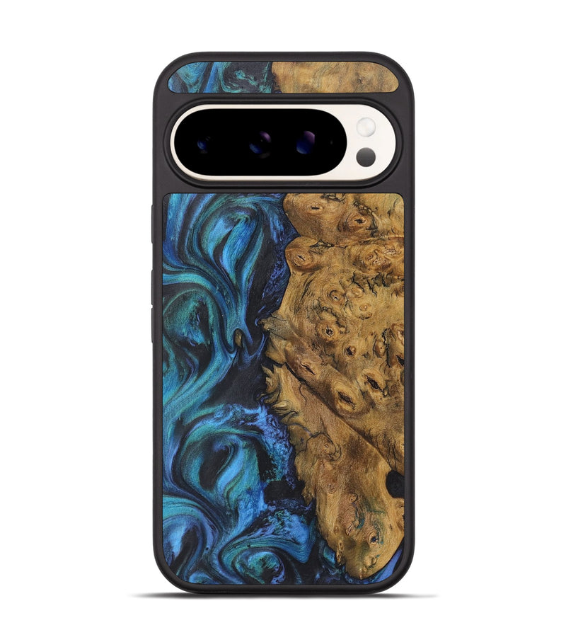 Pixel 9 Wood+Resin Phone Case - Keri (Blue, 722501)