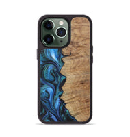 iPhone 13 Pro Wood+Resin Phone Case - Silas (Blue, 722503)