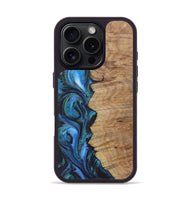 iPhone 16 Pro Wood+Resin Phone Case - Silas (Blue, 722503)