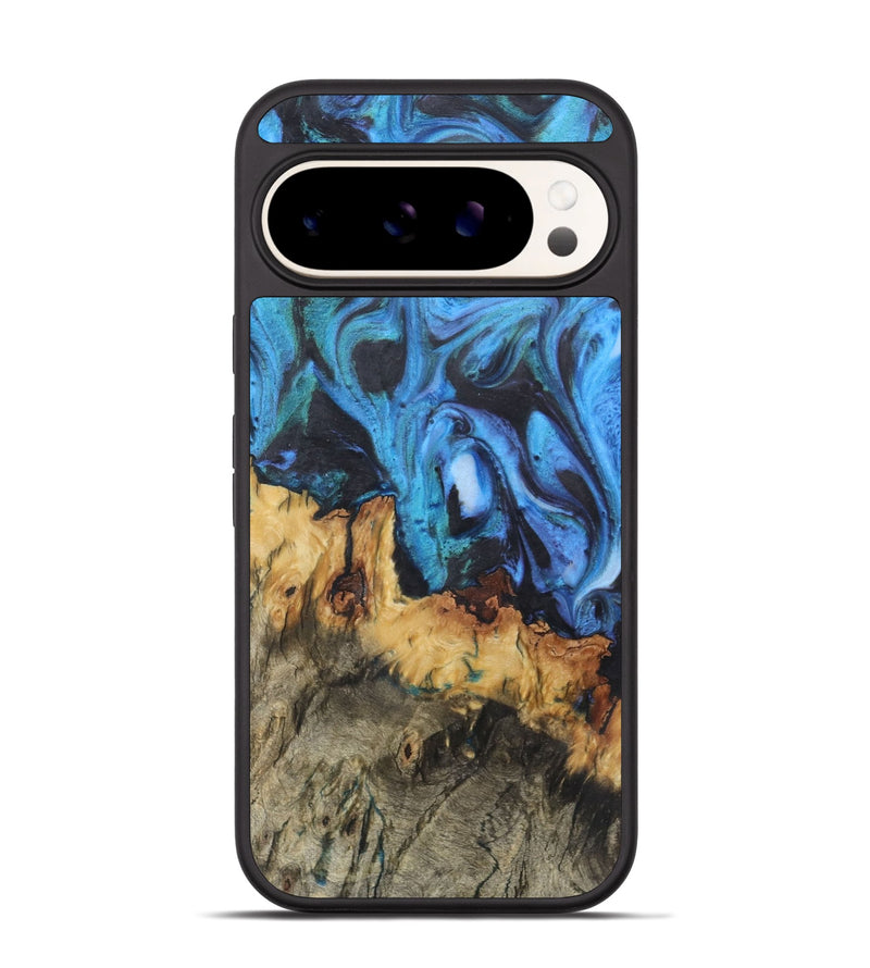 Pixel 9 Wood+Resin Phone Case - Camille (Blue, 722504)