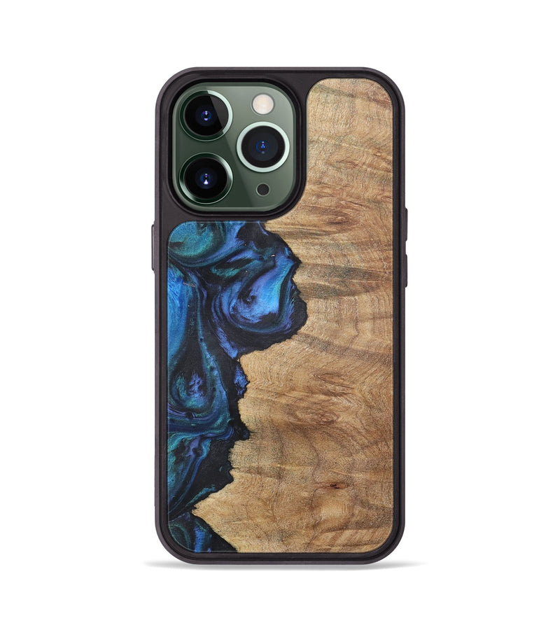 iPhone 13 Pro Wood+Resin Phone Case - Annabella (Blue, 722506)