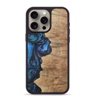 iPhone 15 Pro Max Wood+Resin Phone Case - Annabella (Blue, 722506)