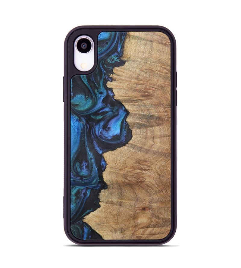 iPhone Xr Wood+Resin Phone Case - Annabella (Blue, 722506)