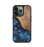 iPhone 13 Pro Wood+Resin Phone Case - Tami (Blue, 722507)