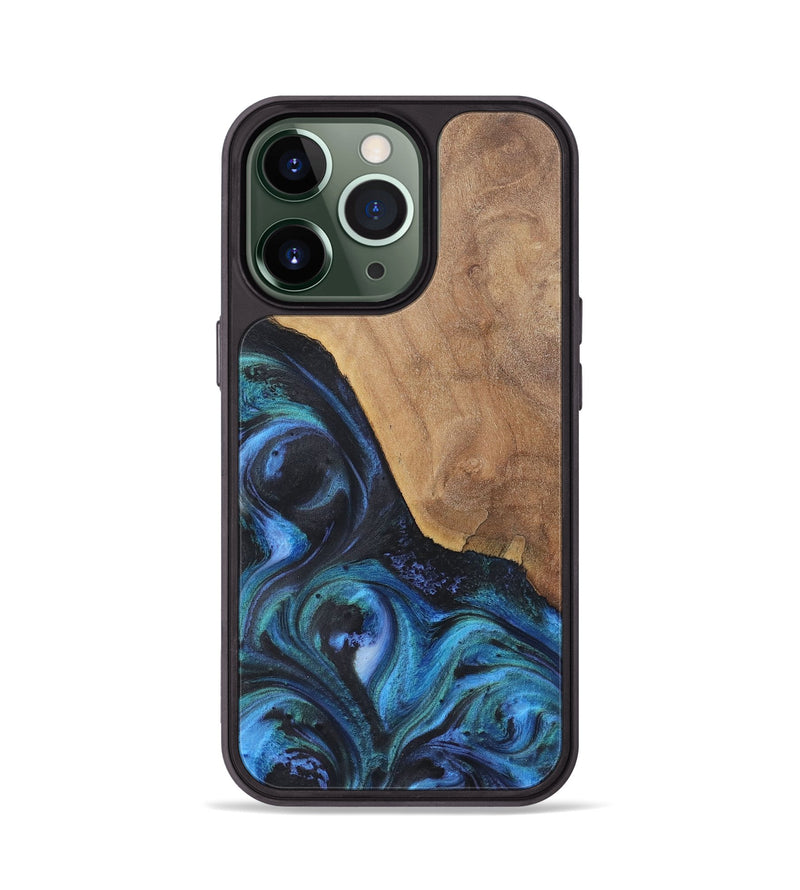 iPhone 13 Pro Wood+Resin Phone Case - Tami (Blue, 722507)