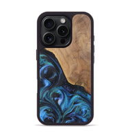 iPhone 16 Pro Wood+Resin Phone Case - Tami (Blue, 722507)