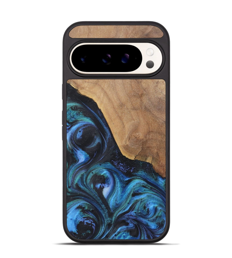 Pixel 9 Wood+Resin Phone Case - Tami (Blue, 722507)