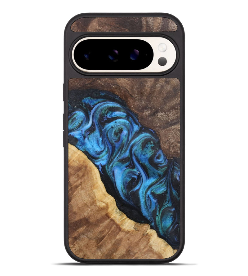 Pixel 9 Pro XL Wood+Resin Phone Case - Yolanda (Blue, 722508)