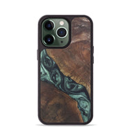 iPhone 13 Pro Wood+Resin Phone Case - Randal (Green, 722513)