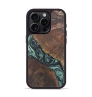 iPhone 15 Pro Wood+Resin Phone Case - Randal (Green, 722513)