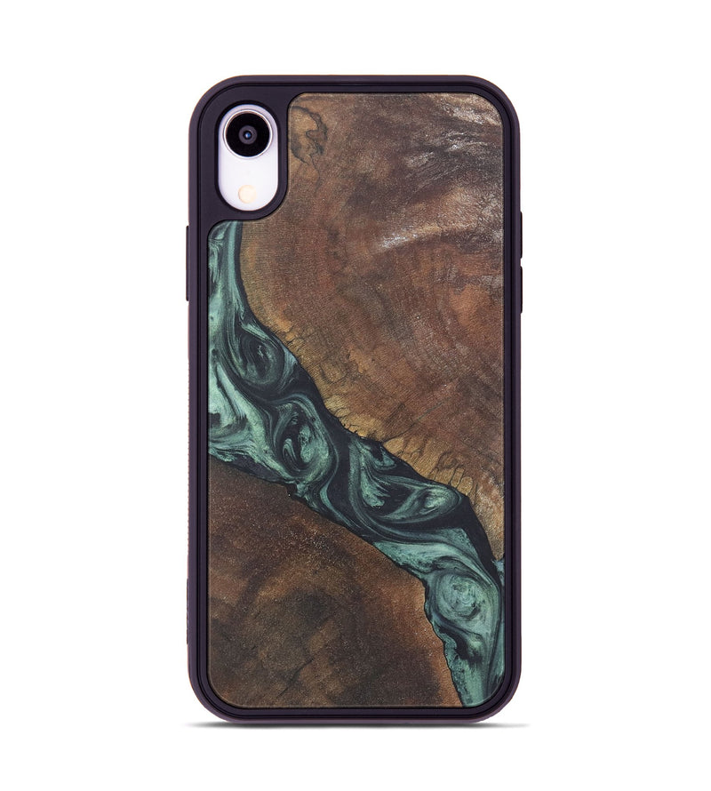 iPhone Xr Wood+Resin Phone Case - Randal (Green, 722513)