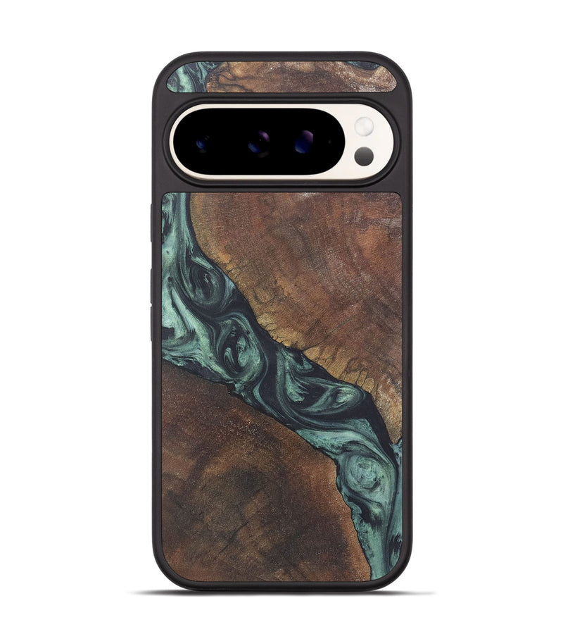 Pixel 9 Wood+Resin Phone Case - Randal (Green, 722513)