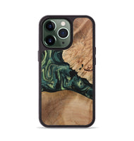 iPhone 13 Pro Wood+Resin Phone Case - Debra (Green, 722514)