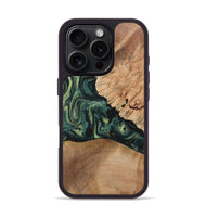 iPhone 16 Pro Wood+Resin Phone Case - Debra (Green, 722514)