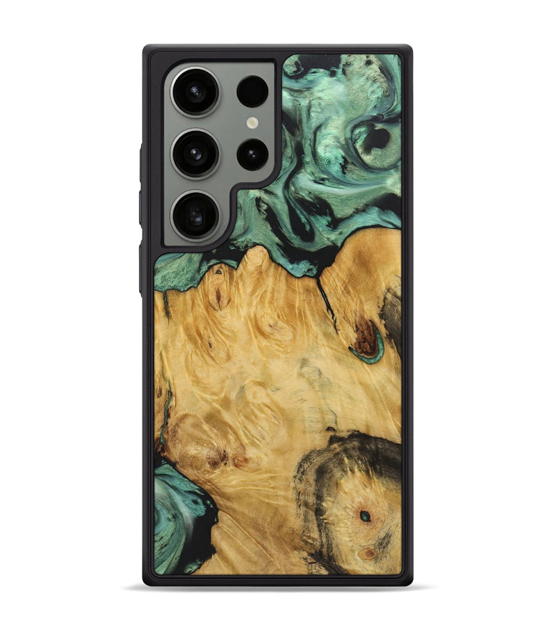 Galaxy S24 Ultra Wood+Resin Phone Case - Shelby (Green, 722515)