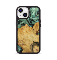 iPhone 13 Wood+Resin Phone Case - Shelby (Green, 722515)