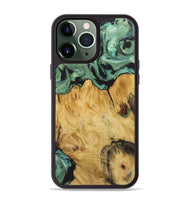 iPhone 13 Pro Max Wood+Resin Phone Case - Shelby (Green, 722515)