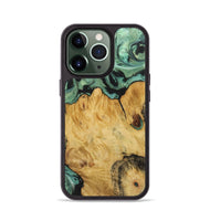 iPhone 13 Pro Wood+Resin Phone Case - Shelby (Green, 722515)