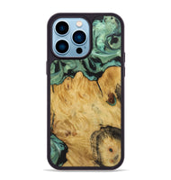 iPhone 14 Pro Max Wood+Resin Phone Case - Shelby (Green, 722515)