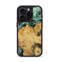 iPhone 15 Pro Wood+Resin Phone Case - Shelby (Green, 722515)