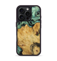 iPhone 16 Pro Wood+Resin Phone Case - Shelby (Green, 722515)