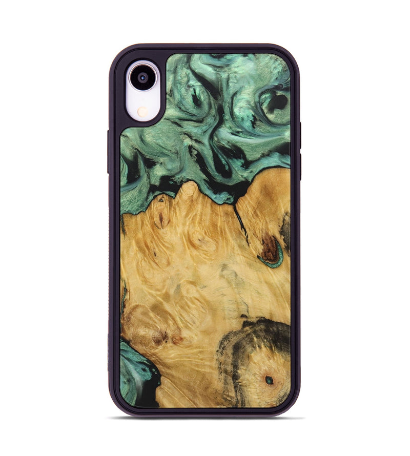 iPhone Xr Wood+Resin Phone Case - Shelby (Green, 722515)