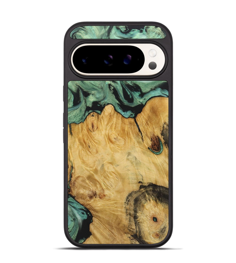 Pixel 9 Wood+Resin Phone Case - Shelby (Green, 722515)