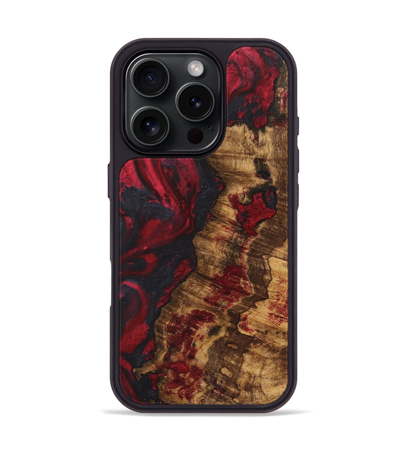 iPhone 16 Pro Wood+Resin Phone Case - Lexi (Red, 722516)