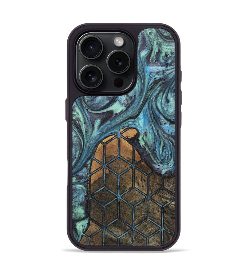 iPhone 16 Pro Wood+Resin Phone Case - Cody (Pattern, 722518)