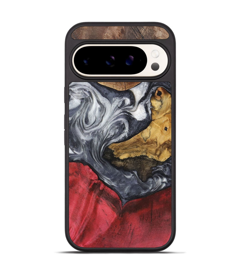 Pixel 9 Pro Wood+Resin Phone Case - Katelyn (Black & White, 722519)